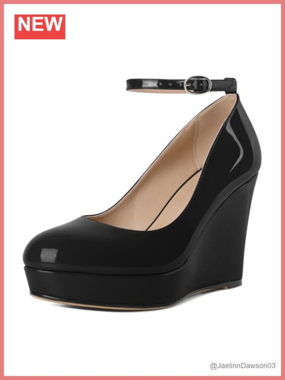 Women's Closed Toe Ankle Strap Platform Wedge Heels 4 Inch Leather